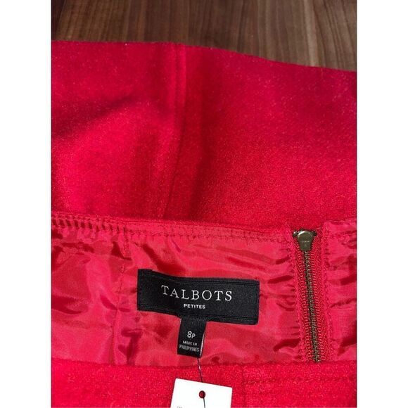 Talbots NWT Red Wool Blend Skirt 8P $99 - Picture 4 of 5